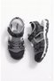 Boy's Black Velcro Sports Summer Sandals Breathable Mesh Fabric Non-Slip Sole Casual Shoes - 4