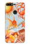 Huawei Y7 2018 Compatible Orange Fish Pattern Transparent Phone Case