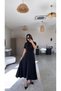 Rochie maxi model Massi neagră cu inserții - 5