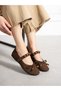 Voya Brown Helmeted Velcro Women's Ballerinas - 2