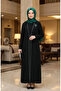 Stone Embellished Hijab Dress 6273-02 Black - 2