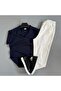 Men's Ottoman Fabric Summer Polo Collar T-Shirt and Pants Combination