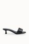 Rhea Nina Women's Thin Heeled Slippers 00122602 Black Rustic - 7