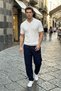 Sion Regular Fit Men's Short Sleeve Knitwear Polo Collar White T-Shirt - 4