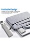 Adjustable Laptop Stand, Aluminum Alloy, Portable Foldable Design, Silver, Ergonomic Multi-Angle - 4