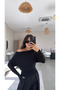 Black Buzzy Off-Shoulder Blouse