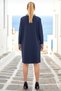 Women's Navy Blue Shirt Collar Zipper Detailed Midi Dress - 3