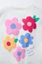 Girls' Cotton White Floral Embroidered T-Shirt Floral Print Shorts Set - Summer Set - 5