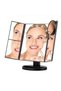 Extendable LED cosmetic mirror, touch button, Black - 2