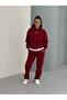 3 Thread Premium Quality Printed Detailed Top and Bottom 2-Piece Women's Tracksuit Set