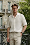 Men's Trend Relax Fit White Linen Shirt