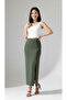Women's Slit Scuba Pencil Skirt - Diving Fabric/92 cm - 6