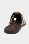 Lenox Rome Beige Genuine Suede Belt Detailed Flat Sole Women's Slippers - 8