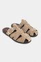 Honey Rome Beige Genuine Suede Buckle Detailed Flat Sole Women's Slippers - 4