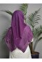 Purple Cotton Flowering Embroidered Cotton Shawl Hijab - 4