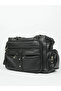 Women's Black Native Washed Leather Shoulder Crossbody Bag - 4