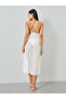 White Lace Tie-Up Detail Slip Dress - 4