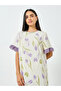 Cream Floral Print Ruffle Hem Nightdress - 3