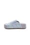 Special Design Suede Leather and Straw Weave Detailed Women's Light Blue Comfort Slippers - 6