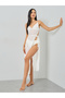 White Lace Tie-Up Detail Slip Dress