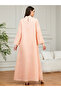 Pink Textured Floral Embellished A-Line Jalabiya - 4