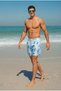 Lined Multi-Color Men's Swim Shorts Elastic Lace-Up Short Length Patterned Summer Beach Shorts Ls-95772