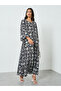 Black Floral Print A-Line Jalabiya - 4
