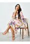 Floral Printed Ruffled Detail Midi Dress