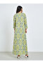 Yellow Printed Square Neck A-Line Jalabiya - 5