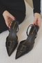 May Kare Buckle-Fastened Pointed Toe Short Kitten Heel Dark Brown Suede Women's Shoes - 6