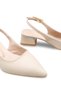 Alya Fia Women's Pointed Toe Open Back Heeled Shoes 001295 Beige - 2