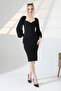 Princess Sleeve Double Breasted Collar Midi Dress - 8