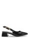 Alya Fia Women's Pointed Toe Open Back Heeled Shoes 001295 Black Rustic - 4