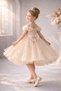 Girls' Tulle Princess Evening Gown - Special Occasion Dress with Heart Belt and Shoulder Detail - 6