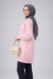 Pink Crew Neck Oversized Women's Knitwear Tunic - 2