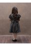 Girl's Black Polka Dot Belted Poplin Flared Dress - 4