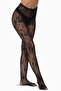 Black Lace Textured Thin Fishnet Pantyhose – Elegant Floral Patterned Black Pantyhose - 4