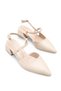 Carina Pia Women's Pointed Toe Open Back Heeled Shoes 0012120 Beige