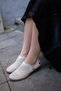 Ern-835 Eren Shoes&Bag Genuine Leather Laser Print Patterned Women's Shoes Real Leather Cream - 4