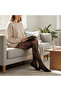 Black Lace Textured Thin Fishnet Pantyhose – Elegant Floral Patterned Black Pantyhose - 6