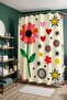 Bathroom Curtain, Heart Flower Energy Pattern Shower Curtain, Bathtub Curtain 175X200Cm