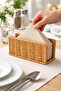 Rattan Wicker Vertical Napkin Holder Set of 2 14X5.5X8.5 cm – Decorative Tabletop Napkin Stand - 7