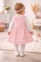 Baby Set Pink Dress Embroidered Bow Detail White Long Sleeve Tshirt 1 2 3 Years - 2