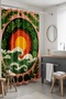 Bathroom Curtain, Coral Sunset Patterned Shower Curtain, Bathtub Curtain 175X200Cm - 2