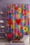 Bathroom Curtain, Flower Garden Patterned Shower Curtain, Bathtub Curtain 175X200Cm
