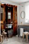 Bathroom Curtain, Patterned Shower Curtain with Wooden Cabin Design, Bathtub Curtain 175X200Cm - 2