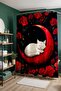 Bathroom Curtain, Night Rose Patterned Shower Curtain, Bathtub Curtain 175X200Cm