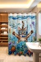 Bathroom Curtain, Submersible Cat Patterned Shower Curtain, Bathtub Curtain 175X200Cm - 3