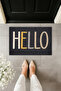 Modern Digital Print Doormat - Dark Premium Design with Hello Written - Front Door Mat - 2