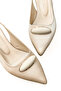Women's Beige Satin Medium Heel Stiletto with Buckle New Season Hk1093